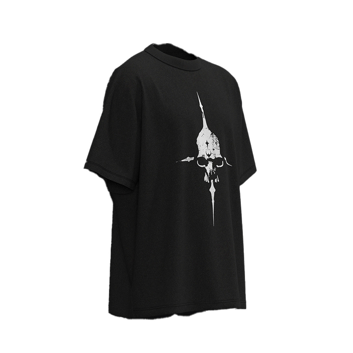 60s Style T Shirts Summer Vintage Washed Skull Print Short Sleeve T-Shirt
