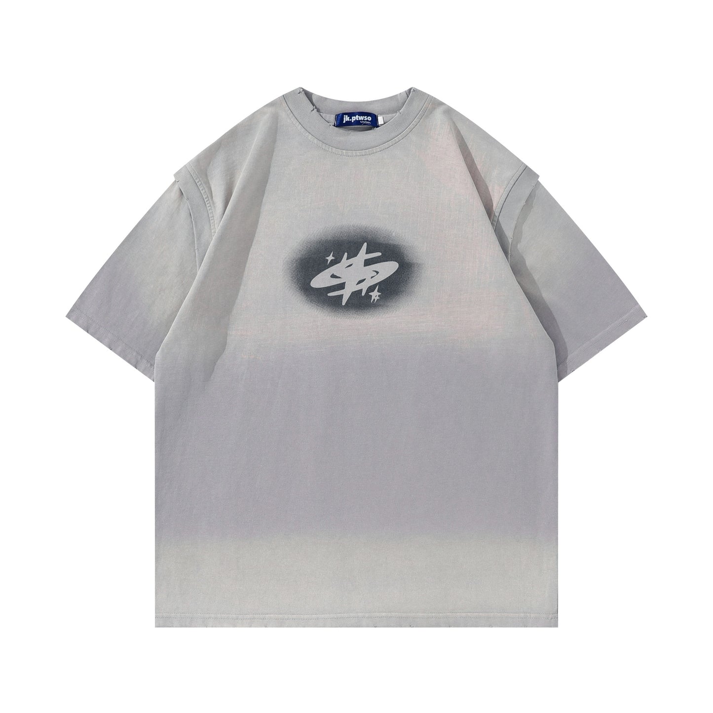 1990 Fashion T-Shirt retro gradual change color short sleeve