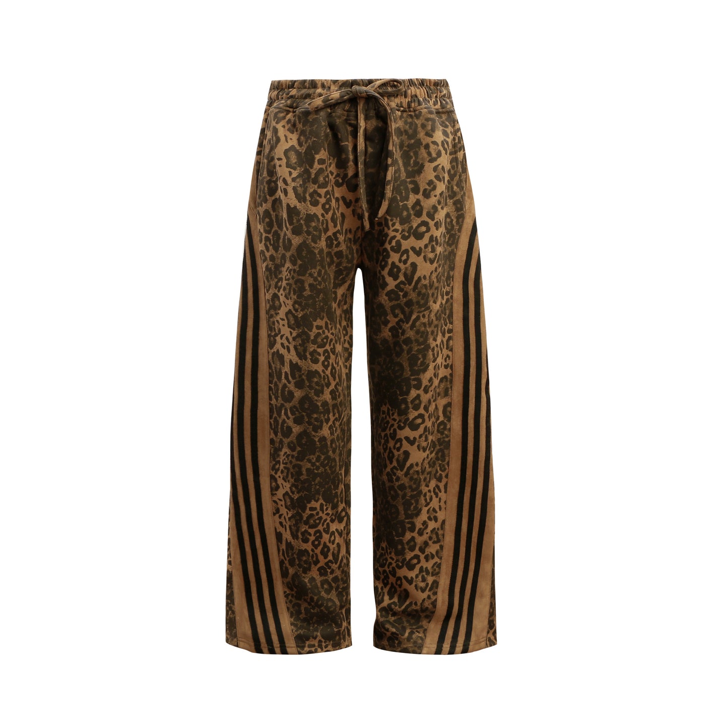 Hip Hop Pants For Boys Vintage Leopard Overalls Casual Loose Straight Pants
