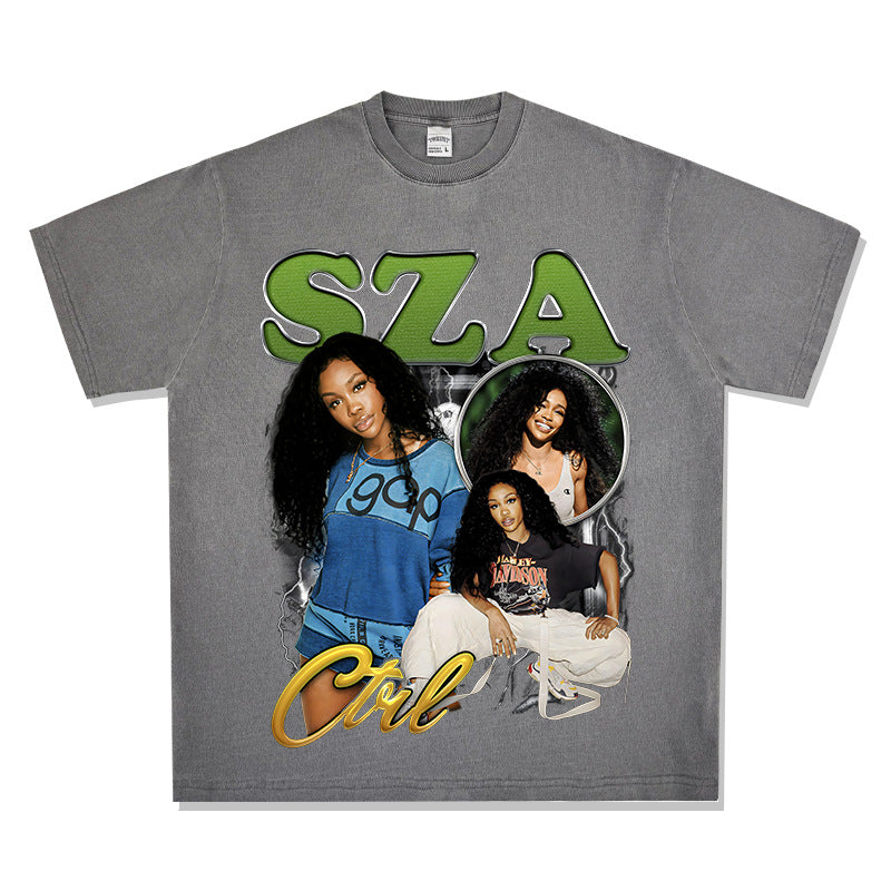 New york hip hop shop vintage sza print short sleeve t-shirt