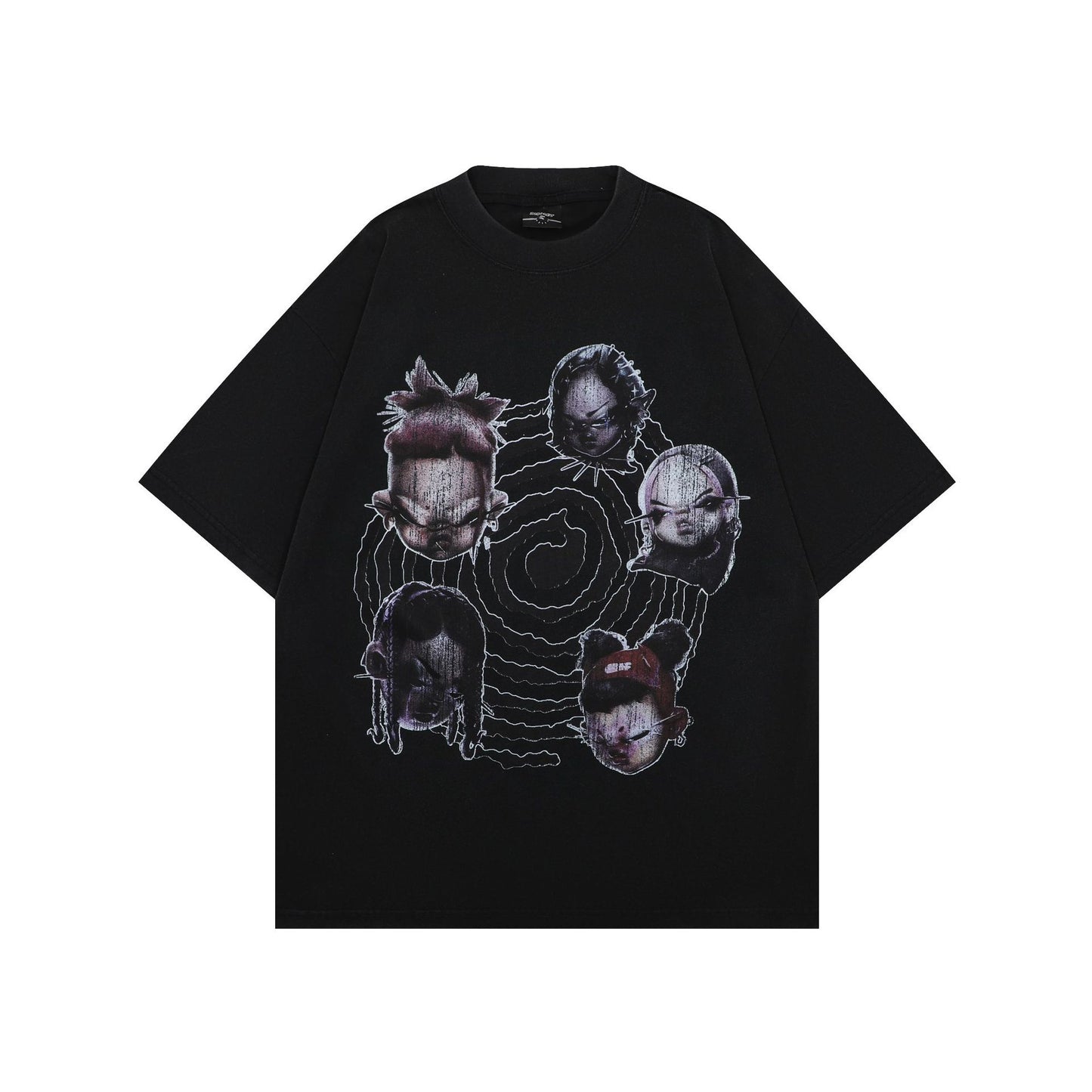Hip Hop Clothing Summer Vintage Y2K Cartoon Avatar Short Sleeve T-Shirt