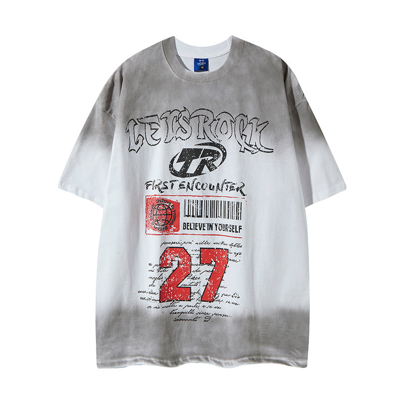 Nyc 1990 Shirt Retro Hip Hop Alphabet Short Sleeve T-Shirt