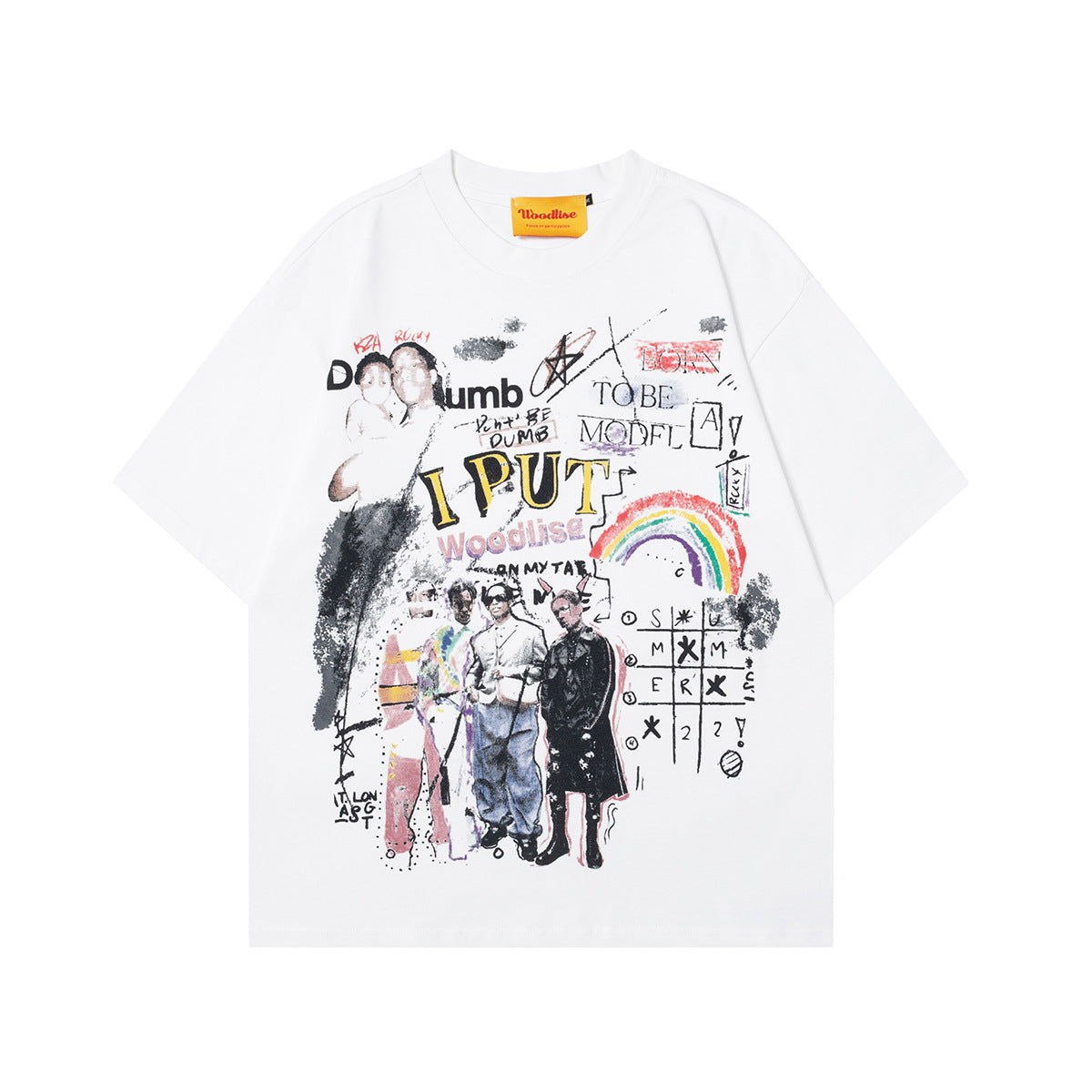 90s West Coast Hip Hop Fashion T-Shirts Summer Fun Graffiti Character Print T-Shirts