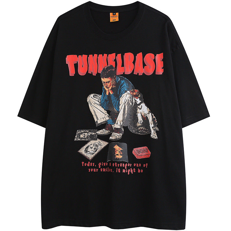 Y2K mens shirt vintage short sleeve t-shirt