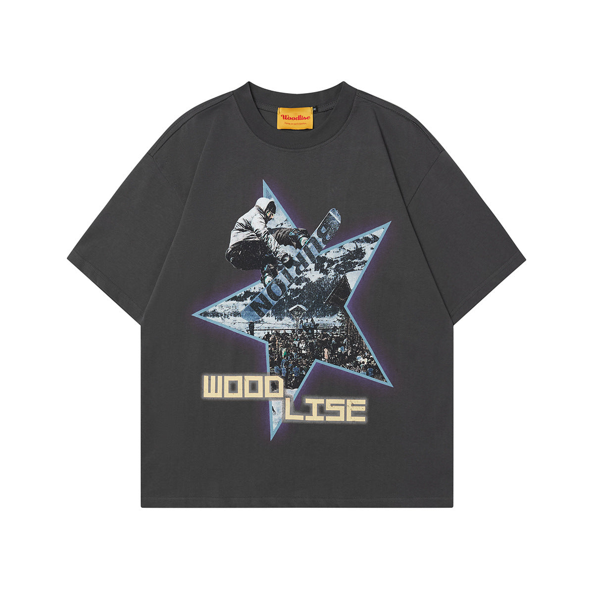 90s West Coast Hip Hop Fashion T Shirts Skateboard Pentagram Print Short Sleeve T-Shirt