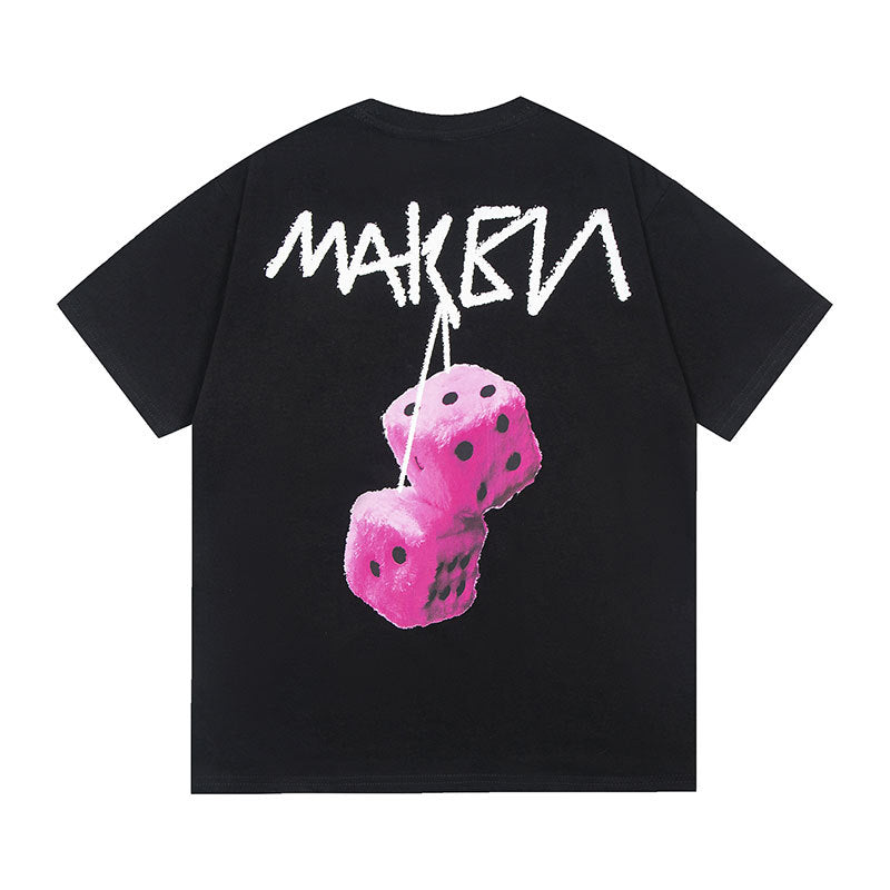 Vintage Tišö Rt Dice Letter Print Short Sleeve T-Shirt