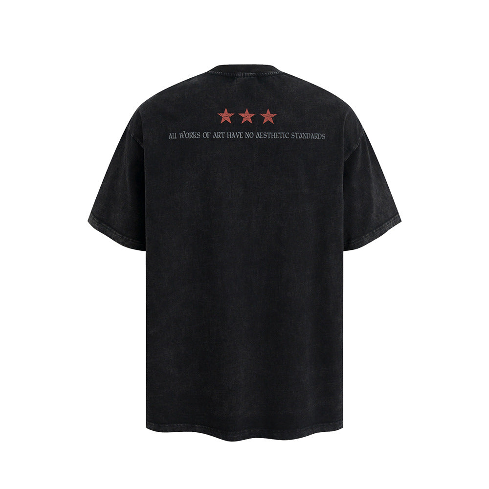 Nostalgia T Shirts Vintage Portrait Print Short Sleeve T-Shirt