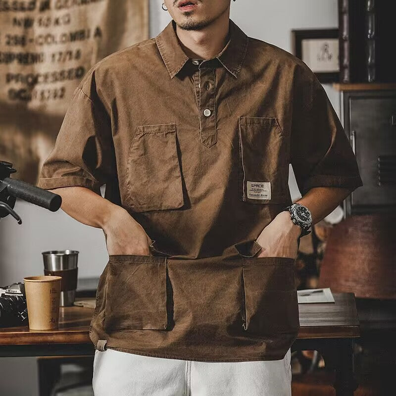 Men T-shirts Short Sleeve Shirt Summer Vintage Shirt