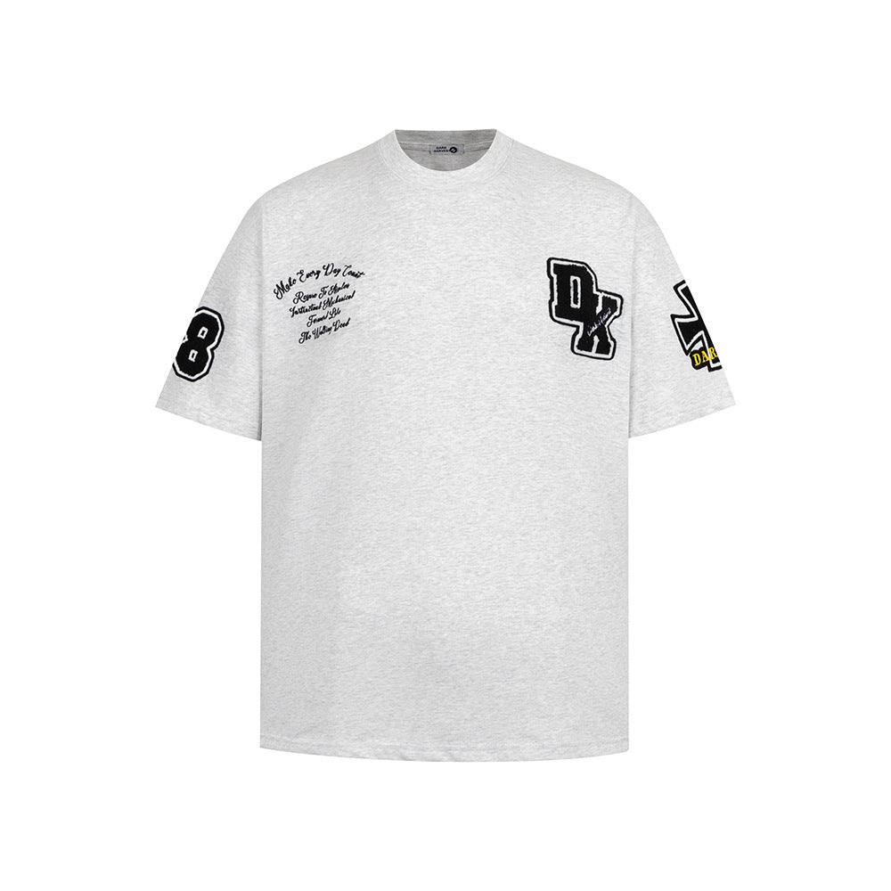 T shirt vintage usa embroidery short sleeve t-shirt men