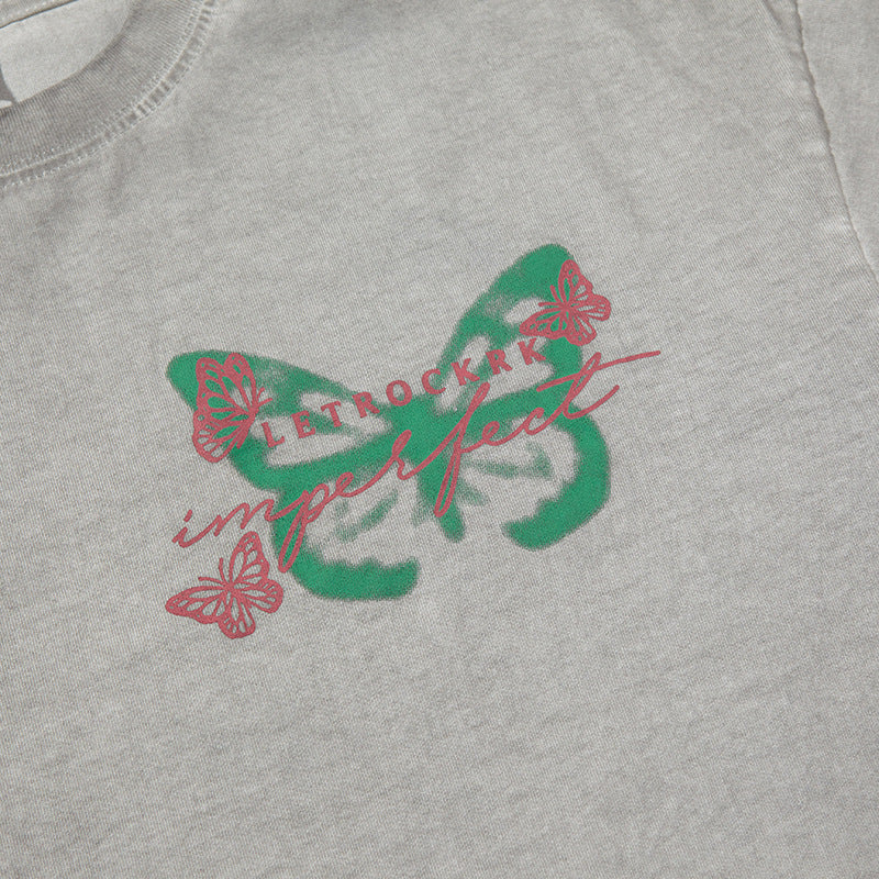 Camisas Retros Butterfly Print Short Sleeve Casual Loose Sports T-Shirt