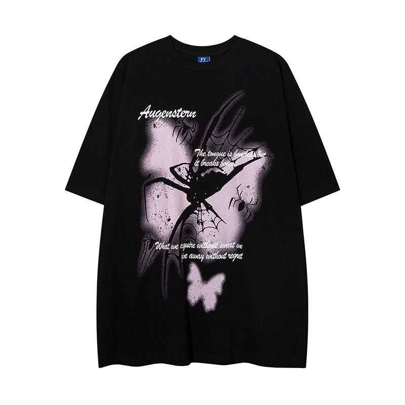 Vintage Tišö Rt hiphop hip hop spider print loose short sleeve t-shirt oversize