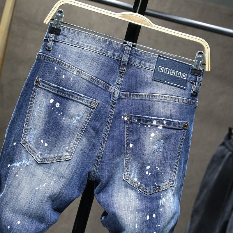 1990 Fashion Jeans Ripped Denim Trousers