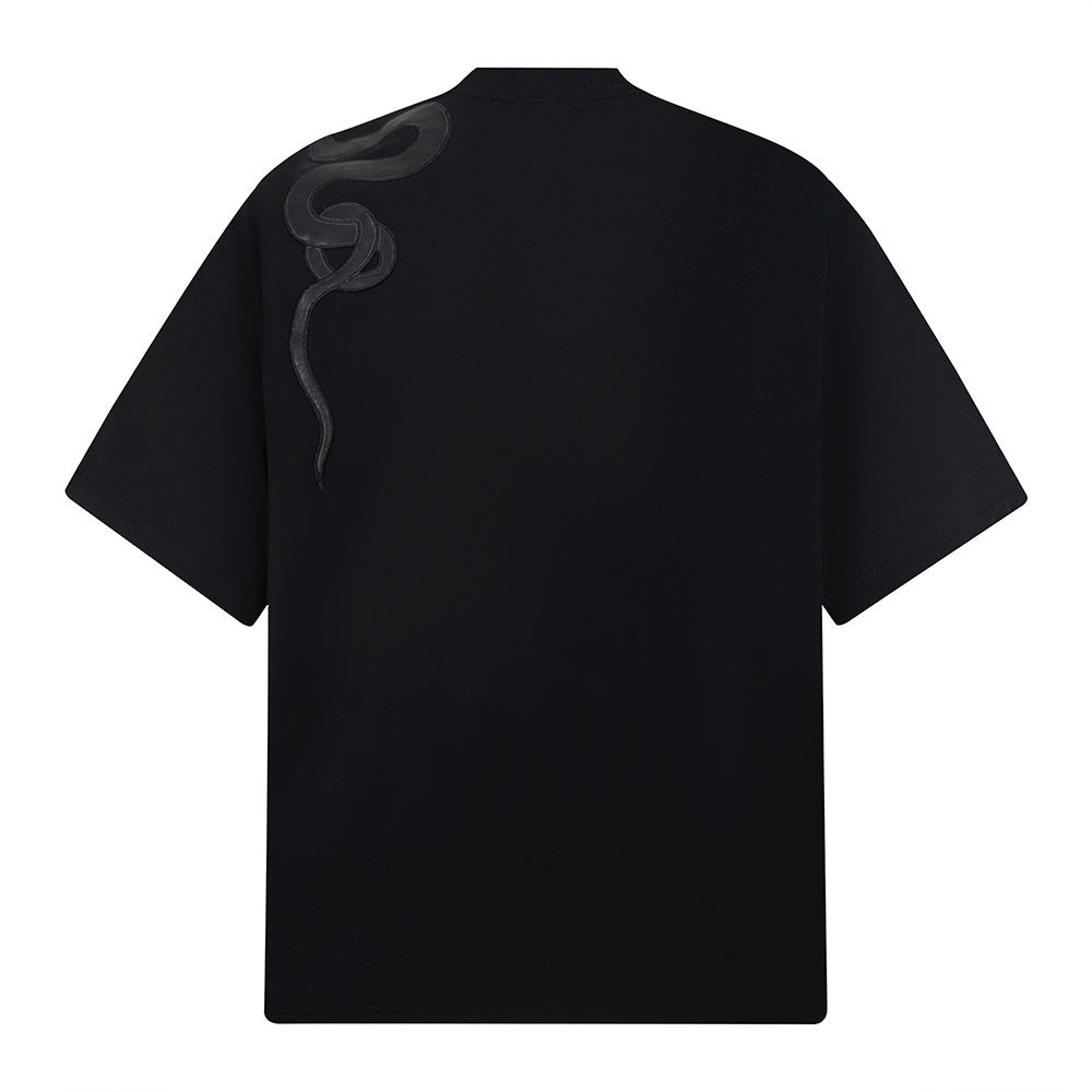 Nostalgia T Shirts Year of the Snake Limited Embroidery Short Sleeve T-Shirt