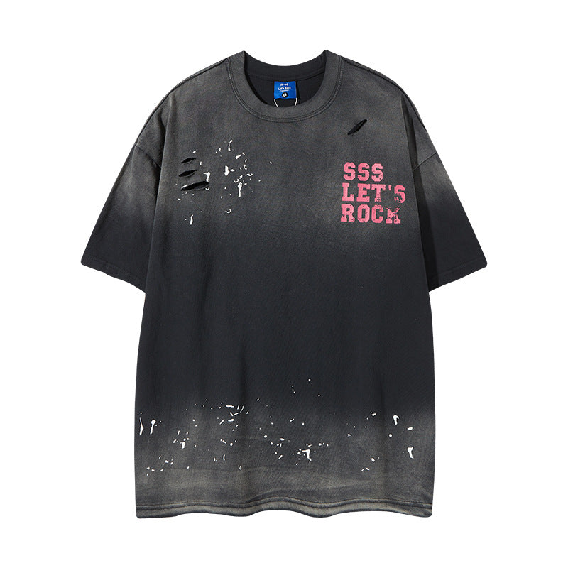 Nyc 1990 Shirt retro wash do old gradual change short sleeve t-shirt