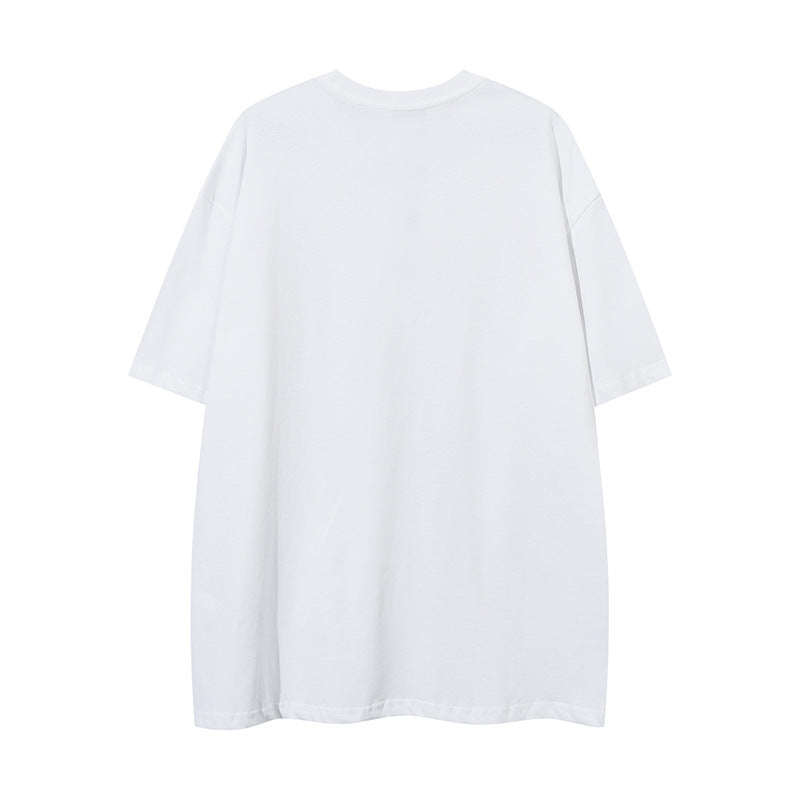 60s Style T Shirts Summer Butterfly Print Necklace T-Shirt Short Sleeve