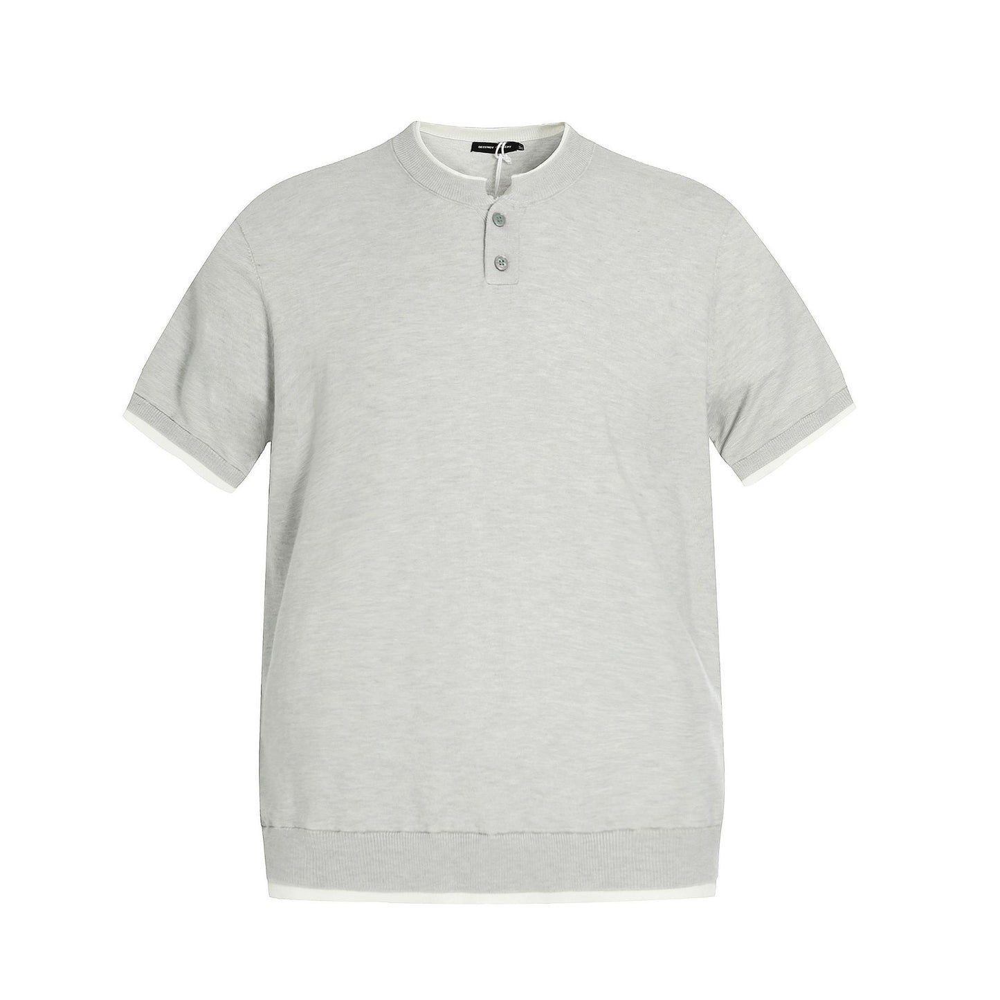 Casual Street Wear Vintage Grey Knitted T-Shirt Short Sleeve Cleanfit Half Sleeve