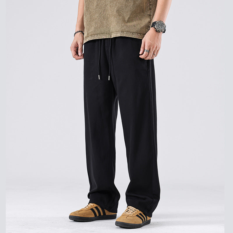 Men Casual Pants Retro Jeans Men Spring and Autumn Loose Straight Wide Legs