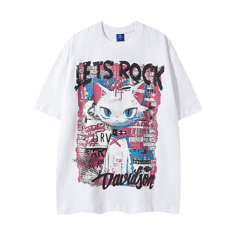 Nyc 1990 Shirt Vintage Cartoon Print Short Sleeve T-Shirt Oversize Top