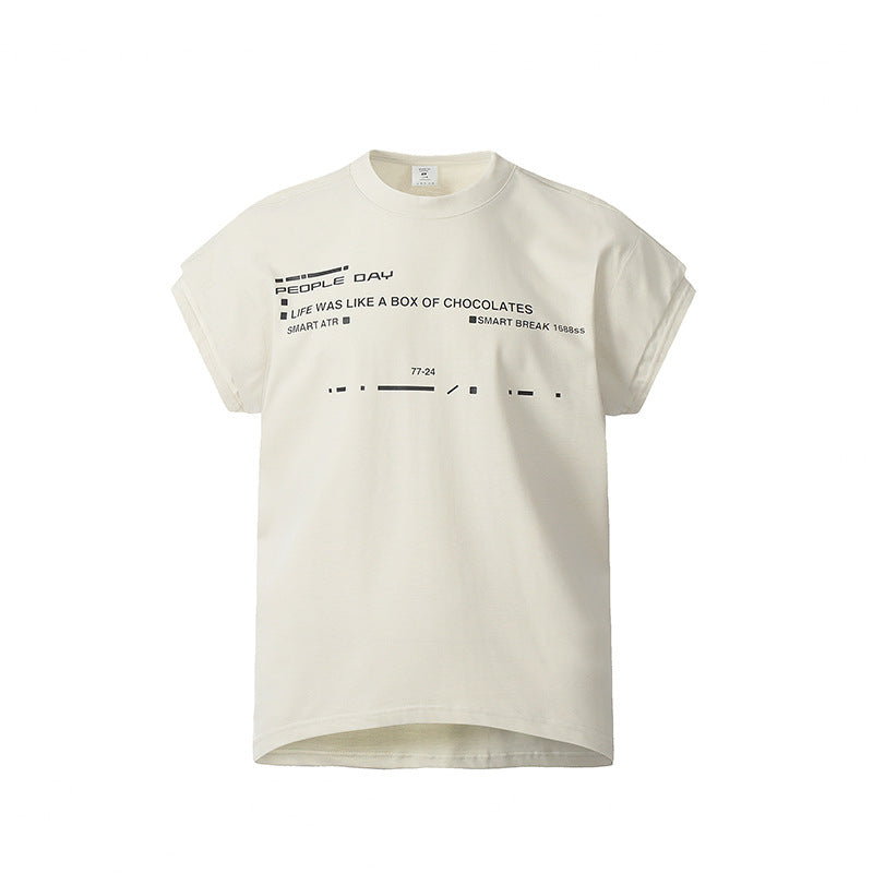 Marcas De Streetwear Two-Letter Print Short Sleeve T-Shirt