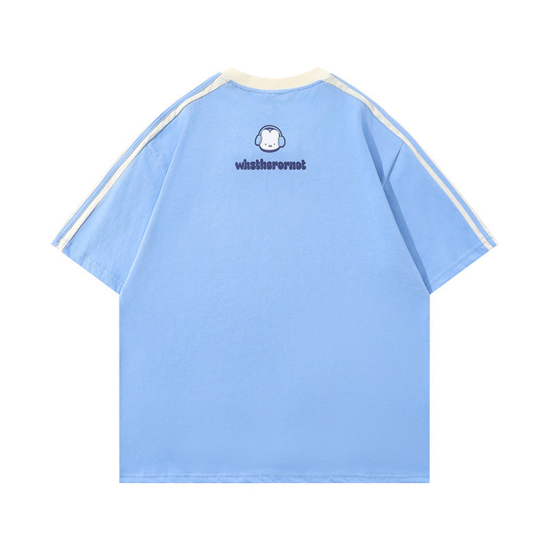 Y2K mens shirt V-neck casual t-shirt