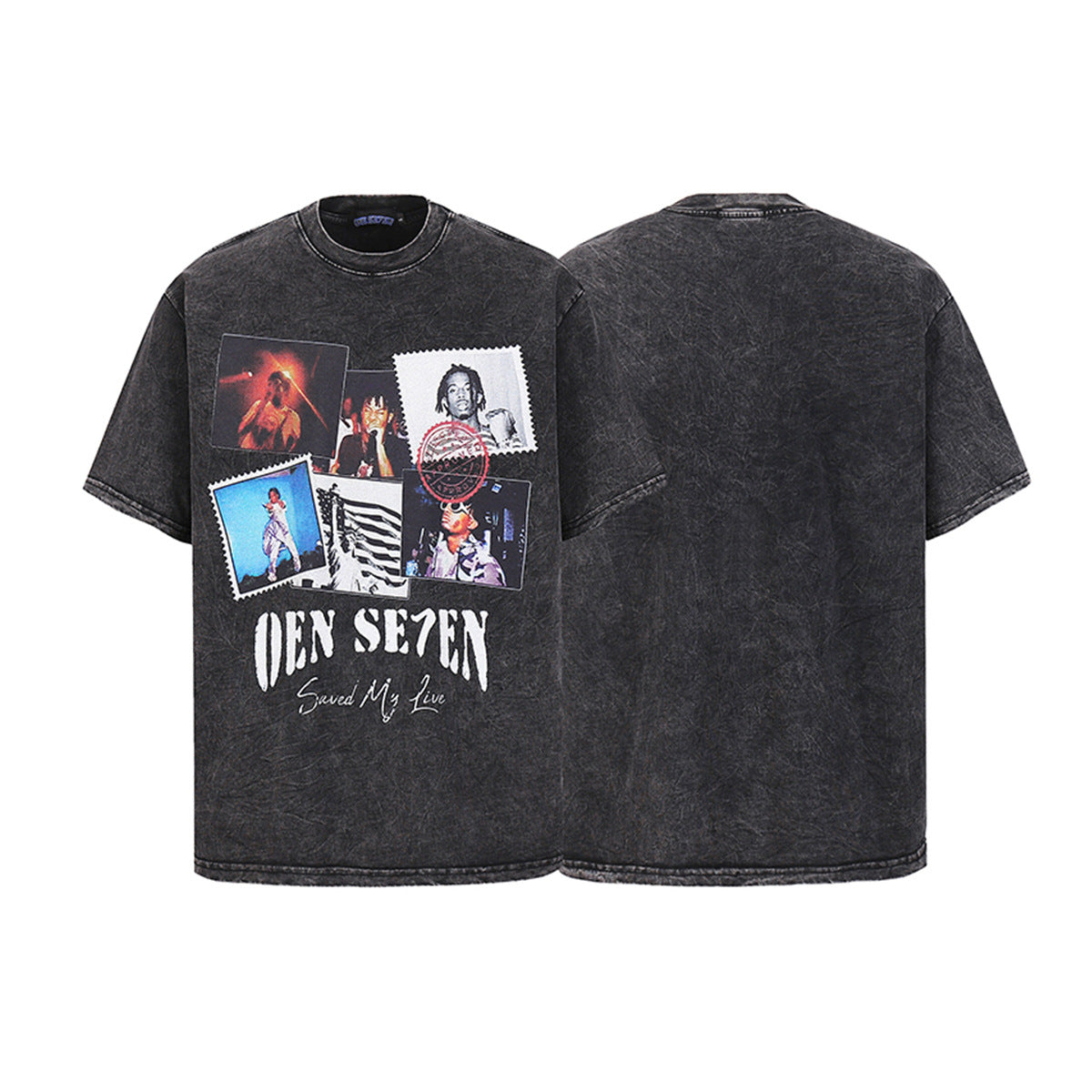 Hip hop clothing new york summer retro hip hop washed old t-shirt short sleeve
