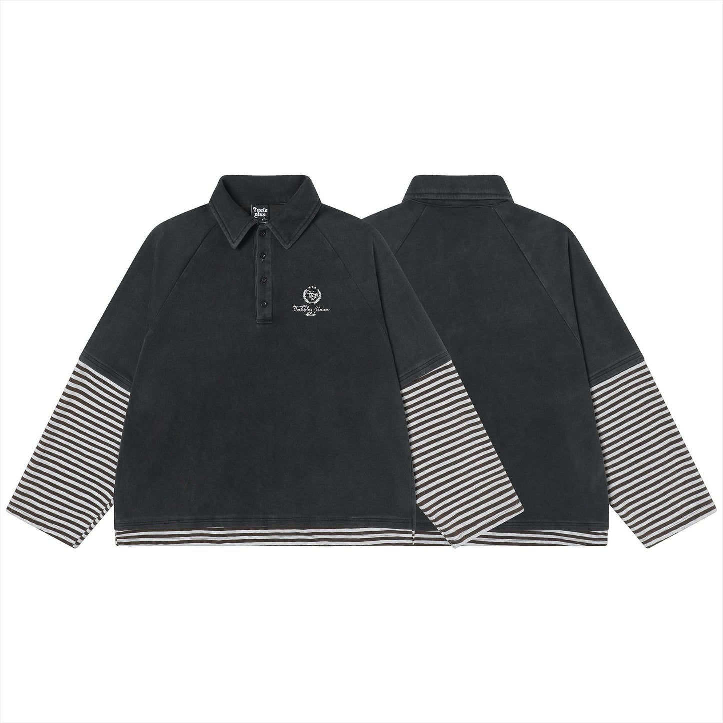 60s Style T Shirts Spring Vintage Polo Lapel Long Sleeve T-Shirt