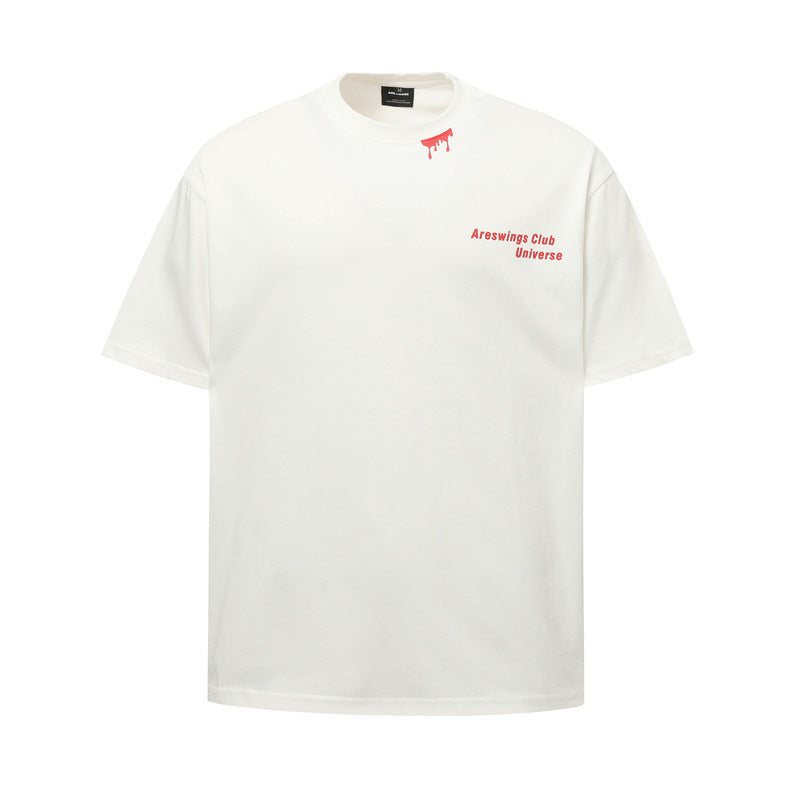 Casual Street Wear Vintage Short Sleeve T-Shirt Crew Neck Loose Casual