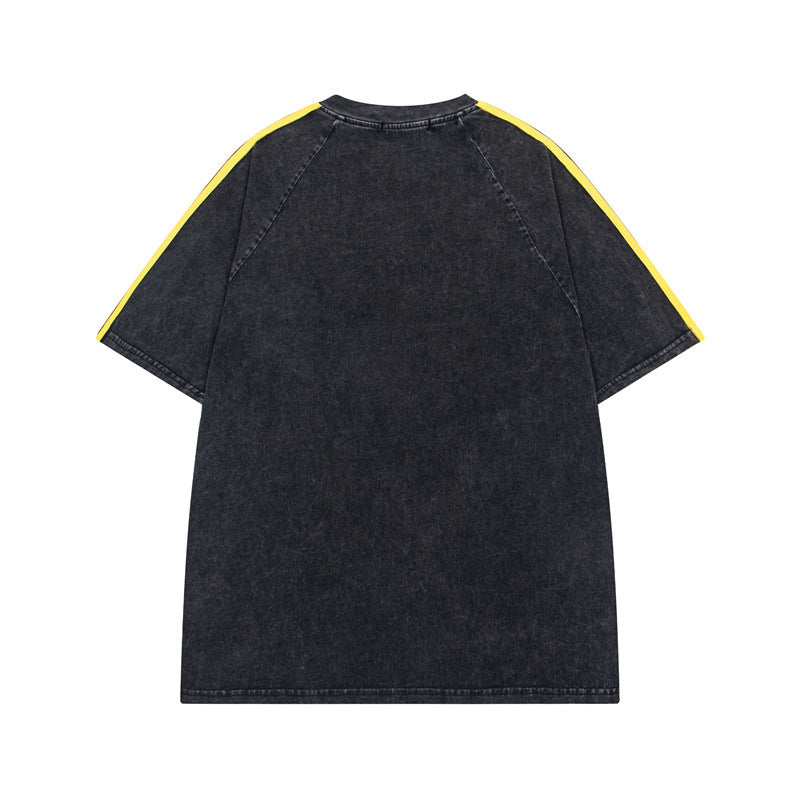 Y2K mens shirt vintage loose short sleeve t-shirt street