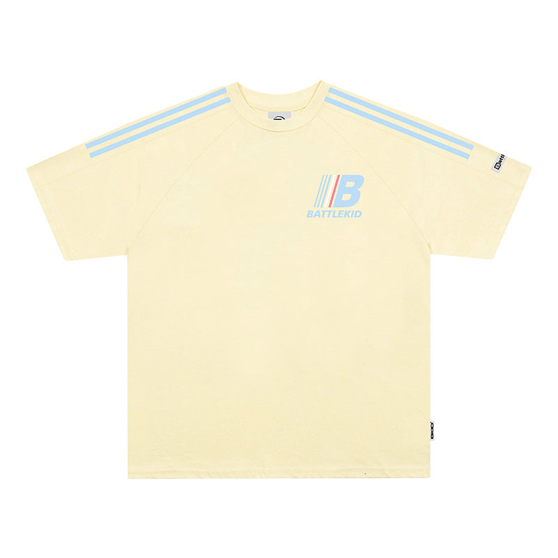 Vintage T Shirts Hip Hop Vintage Striped Short Sleeve T-Shirt Loose Casual Top