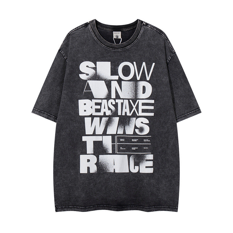 Y2K mens shirt vintage T-shirt short sleeve casual loose