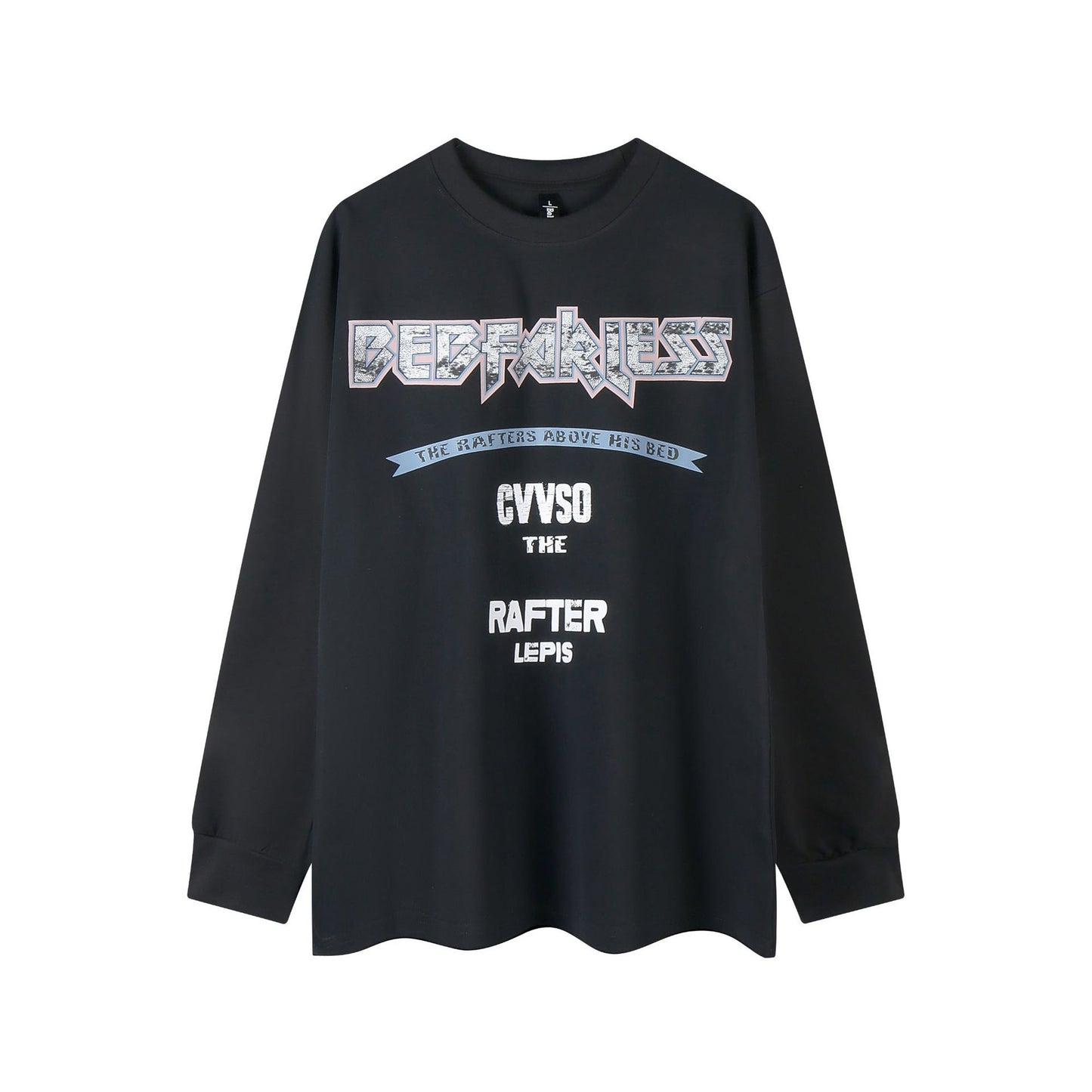 80s And 90s Vintage T-Shirts Autumn Butterfly Alphabet Dopamine Print Long Sleeve T-Shirt