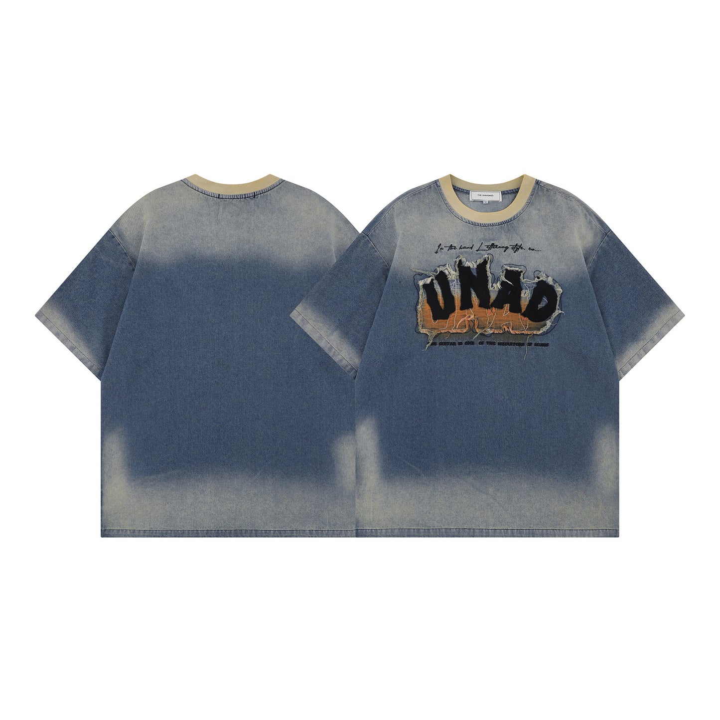 Remeras rock nacional summer vintage embroidered denim t-shirt short sleeve