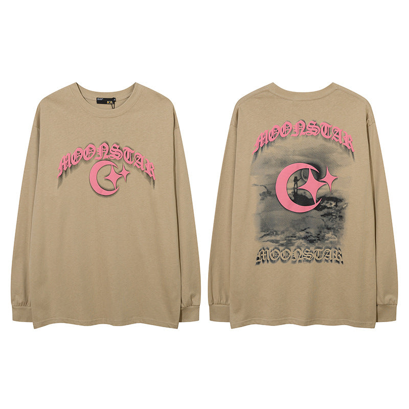 Vintage T Shirts Hip Hop Letter Print Couple Long Sleeve Loose Hip Hop T-Shirt