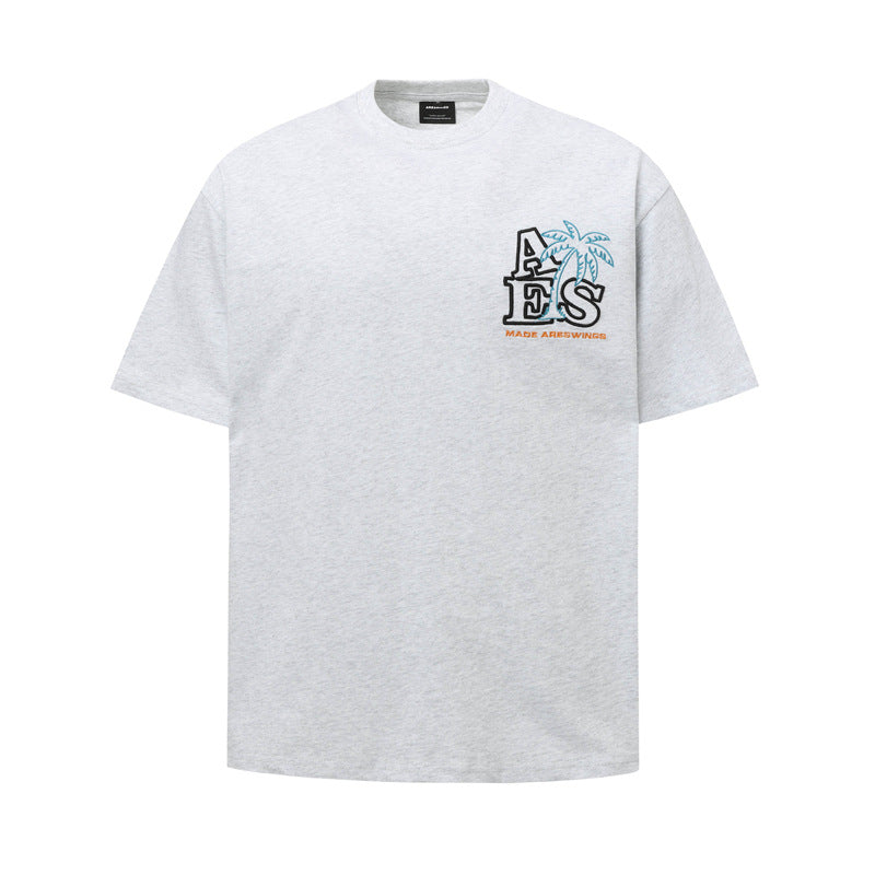 Hip Hop Shirts For Boys Letter Embroidered Short Sleeve T-Shirt Loose Casual Short Sleeve Top