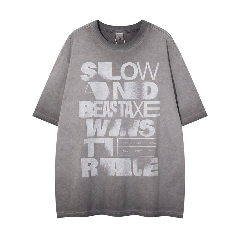 Y2K mens shirt vintage T-shirt short sleeve casual loose