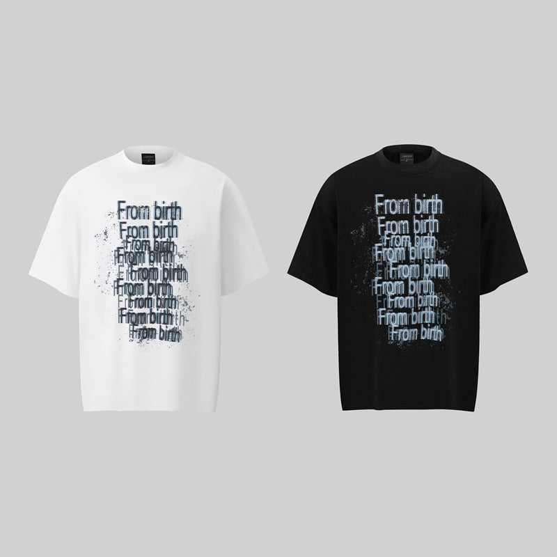 Camisas Retros Vintage Letter Pattern 3D Printed Short Sleeve T-Shirt