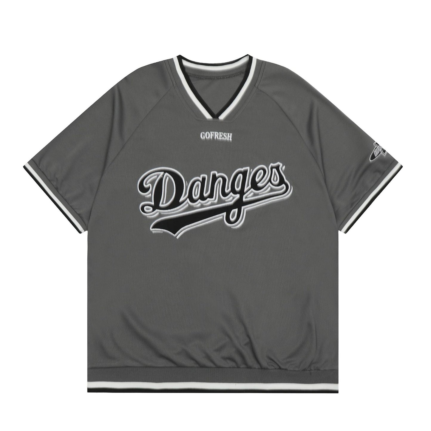 60s Style T Shirts Baseball Uniform V-Neck T-Shirt Loose Mesh