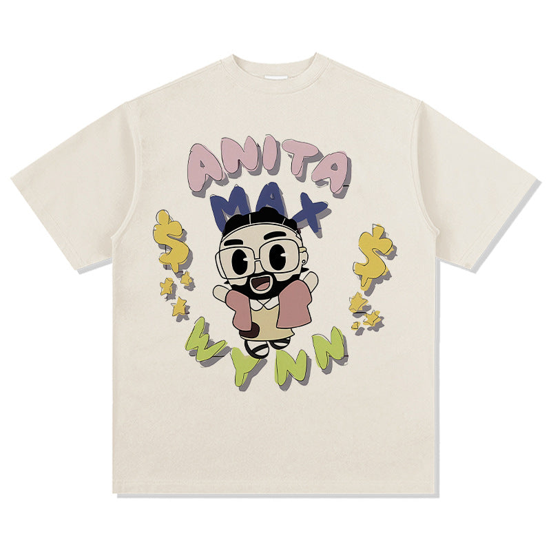 Outfit streetwear vintage hip hop drake print short sleeve t-shirt