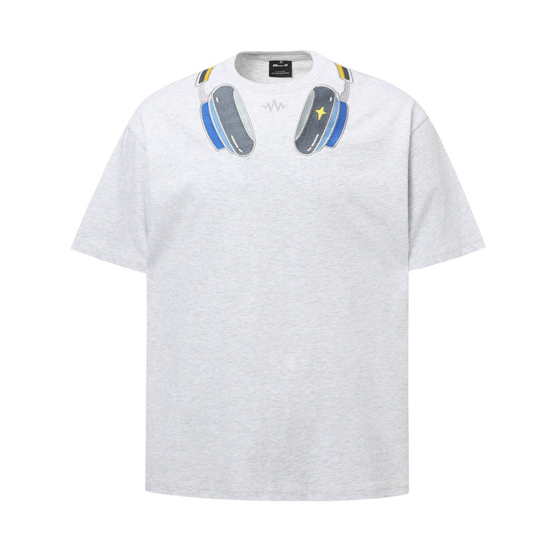 Casual Street Wear Headphones 3D Painting Printing Short Sleeve T-Shirt