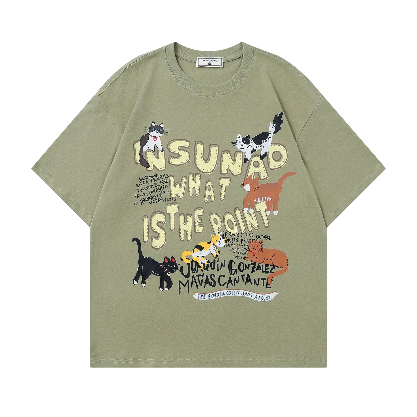 Ye T Shirt Retro Cat Print T-Shirt