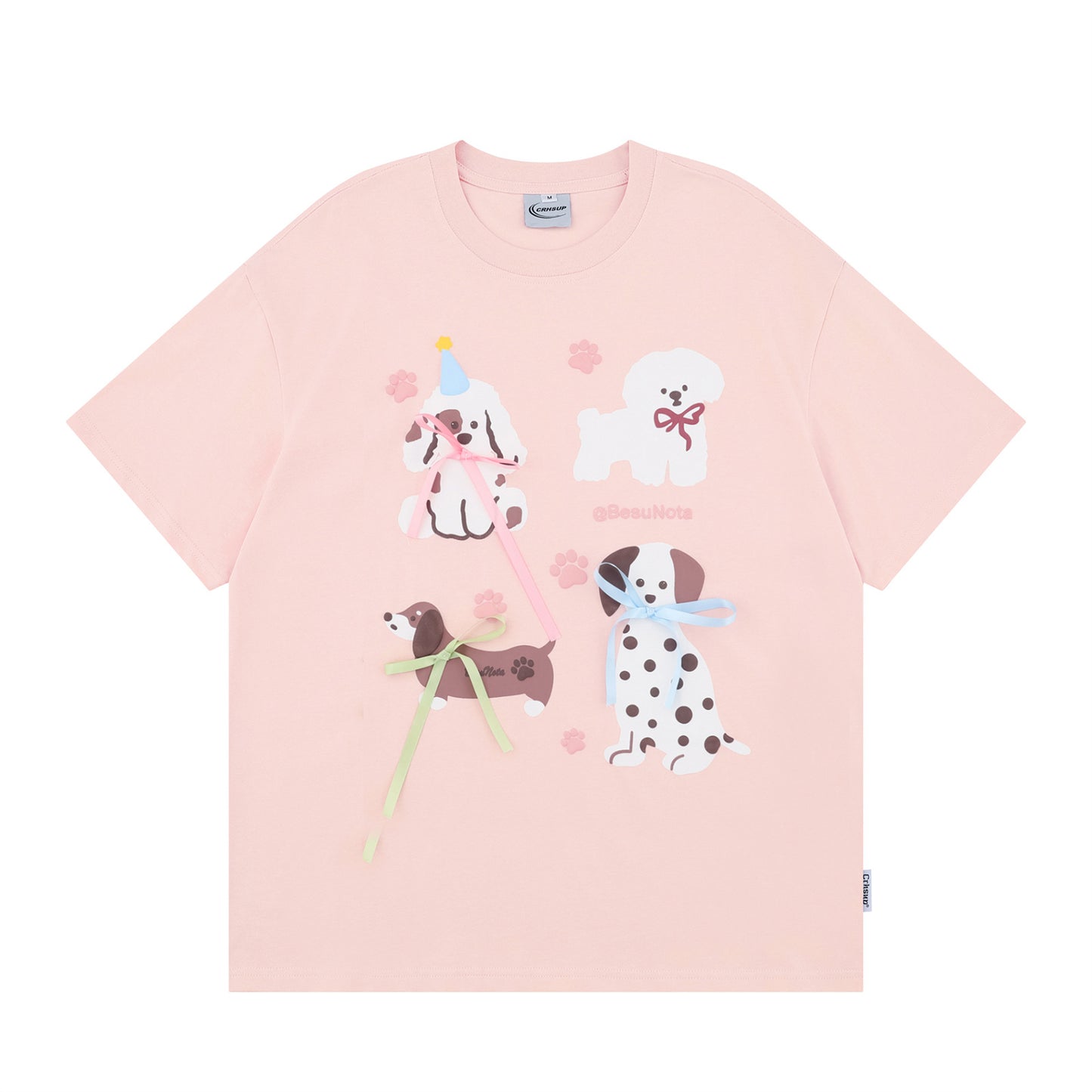 Distorted vintage puppy short sleeve t-shirt summer loose casual top