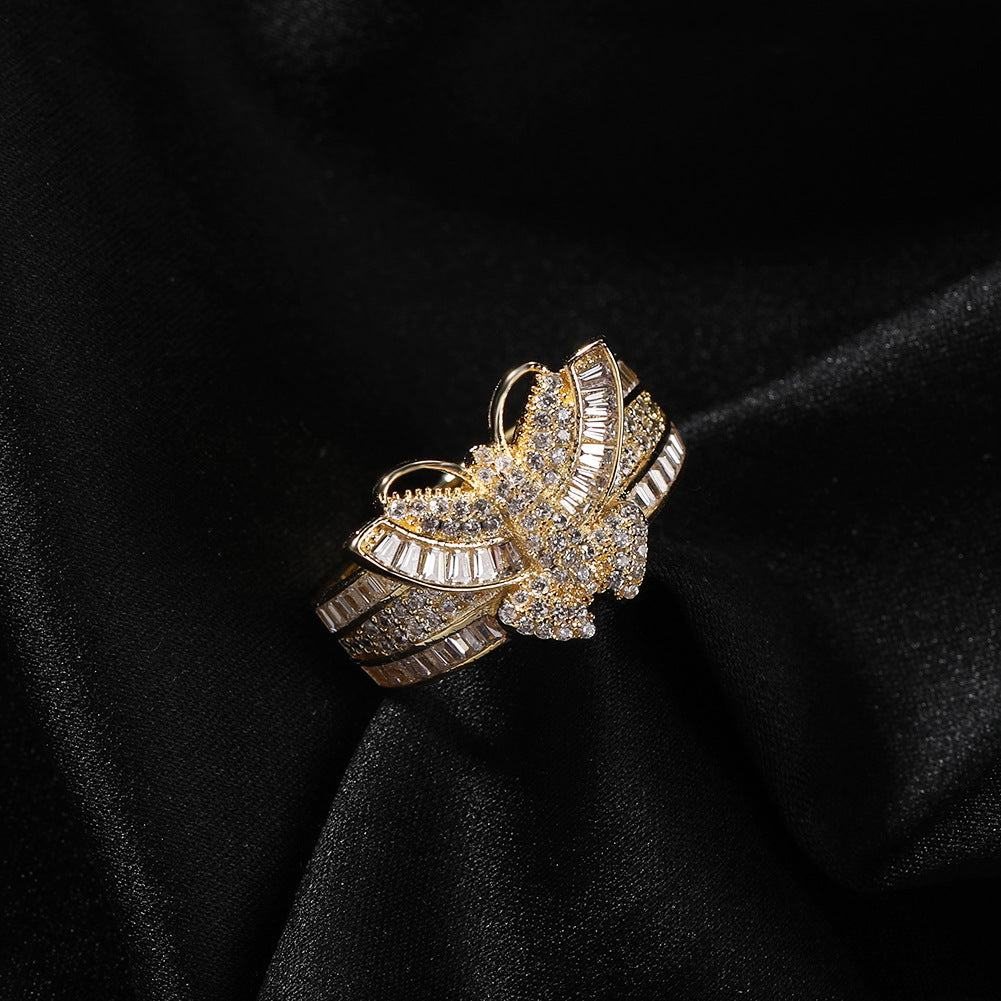 Rings Butterfly Ring ins Design Copper with Zircon Spectrum Animal St. Valentine's