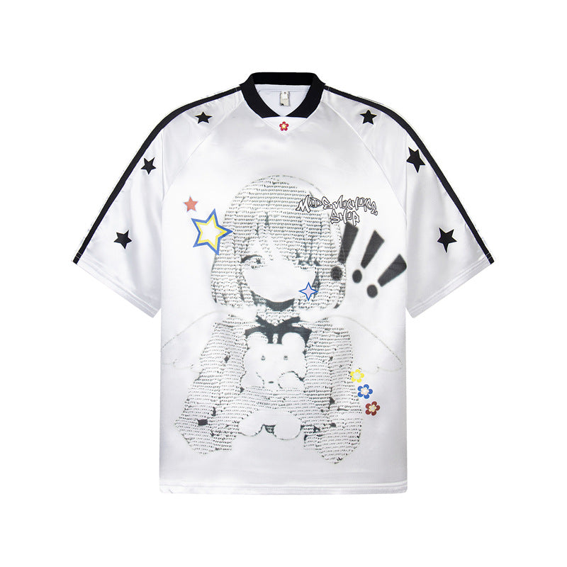 Hip Hop Shirts For Boys Loose Top Graffiti Short Sleeve T-Shirt