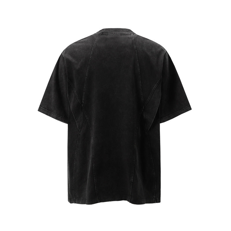 Camisas Retros Vintage Washed Old Short Sleeve T-Shirt