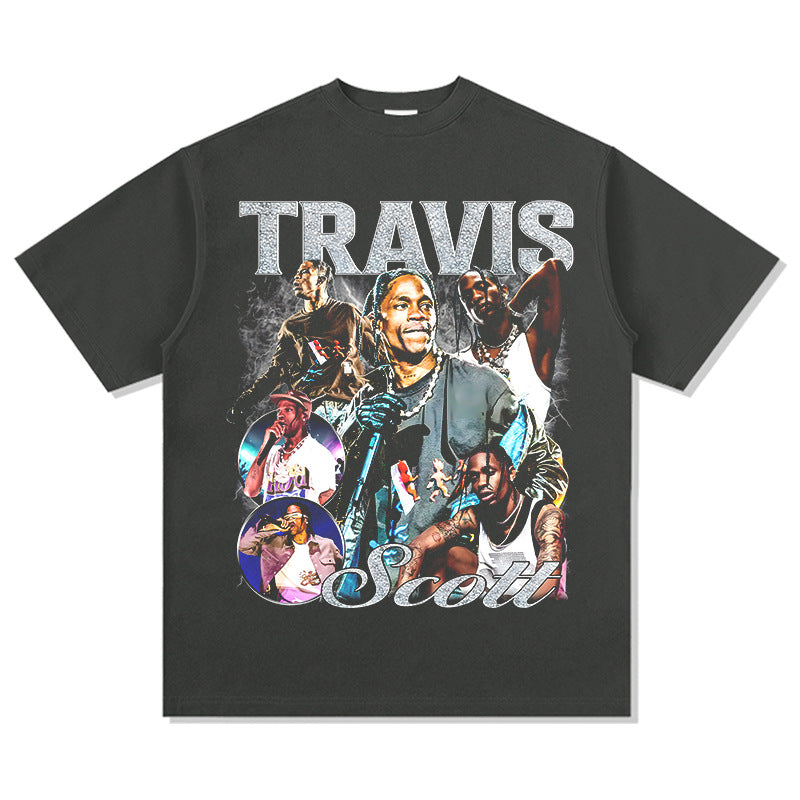 Marcas streetwear usa vintage ts scott print short sleeve t-shirt