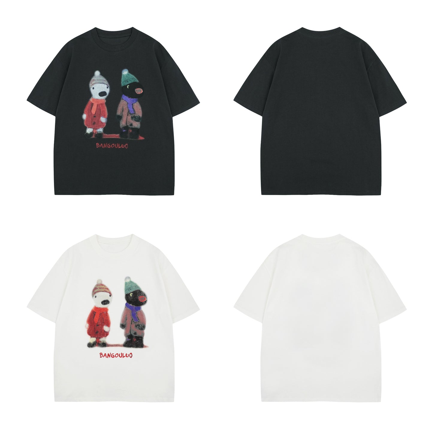 Unisex T-shirts Summer Cartoon Figure Men's Loose Short Sleeve T-Shirt