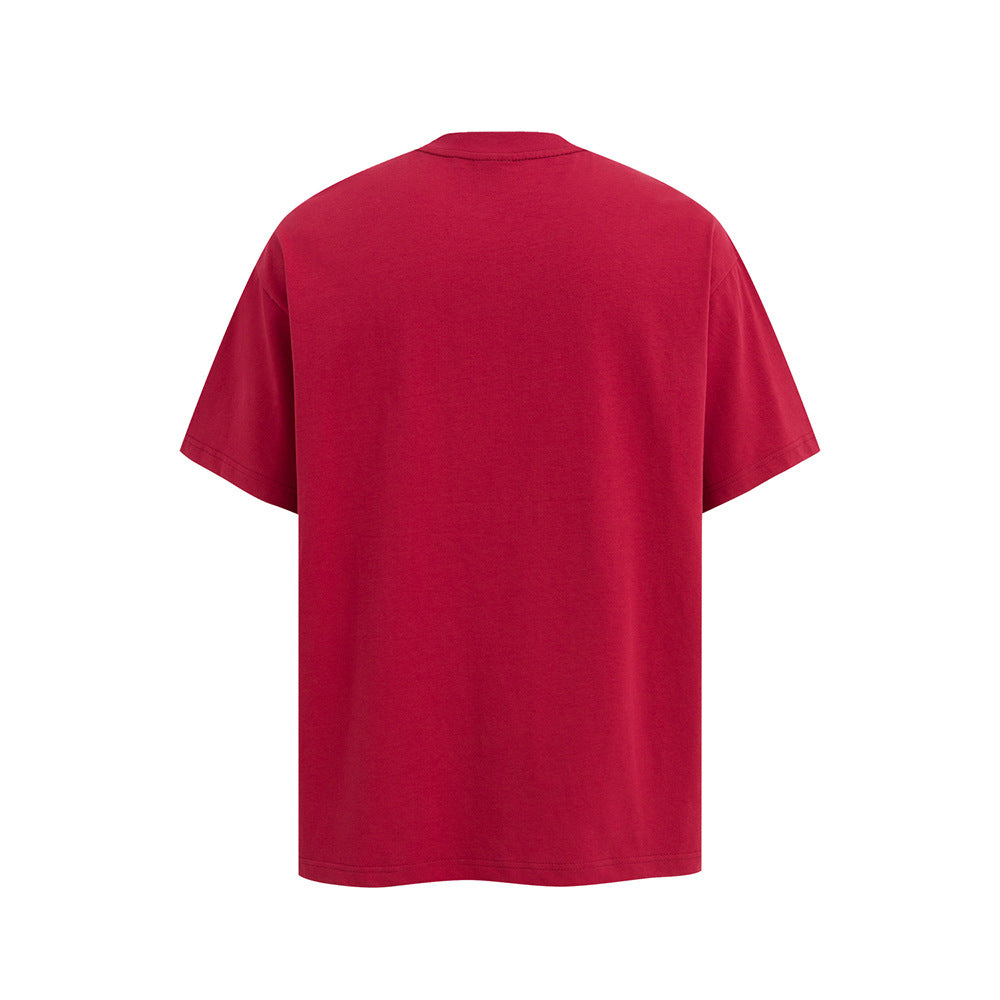 Nostalgia T Shirts Vintage Washed Old Alphabet Short Sleeve T-Shirts