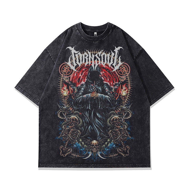 Ropa Vintage Hombre Vintage Print Short Sleeve T-Shirt