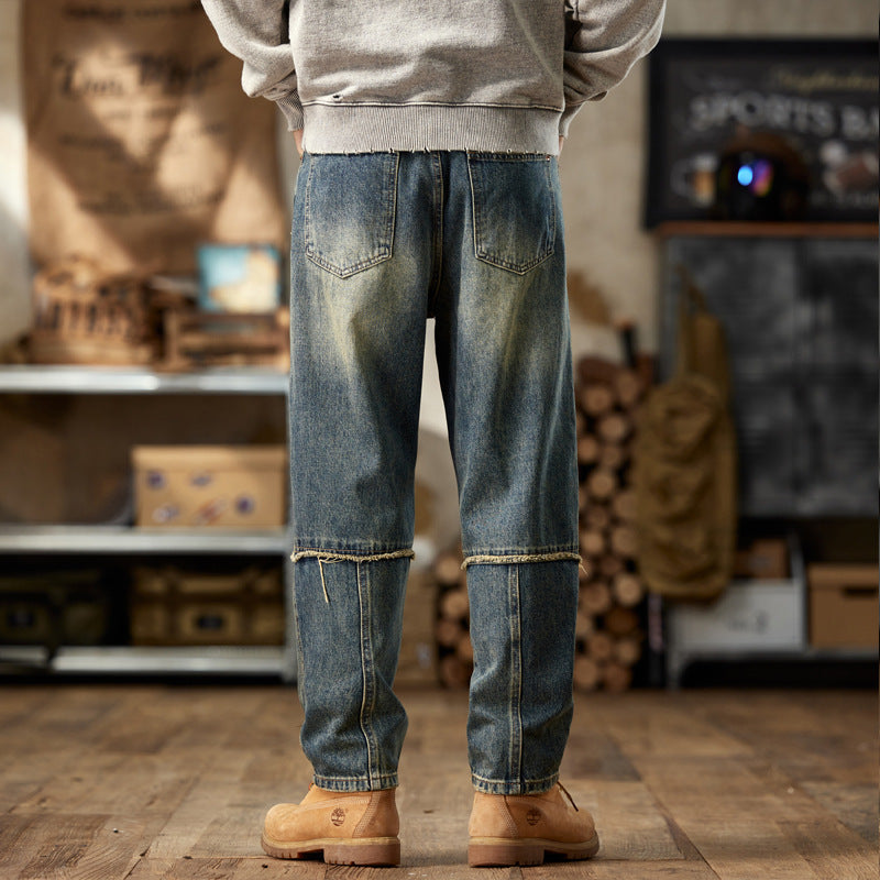 1990 Fashion Jeans Retro Ripped Old Jeans