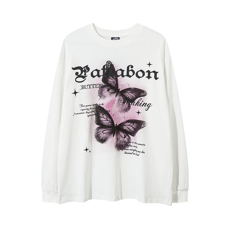 Marcas De Streetwear Hip Hop Butterfly Print Graffiti Star Sweater